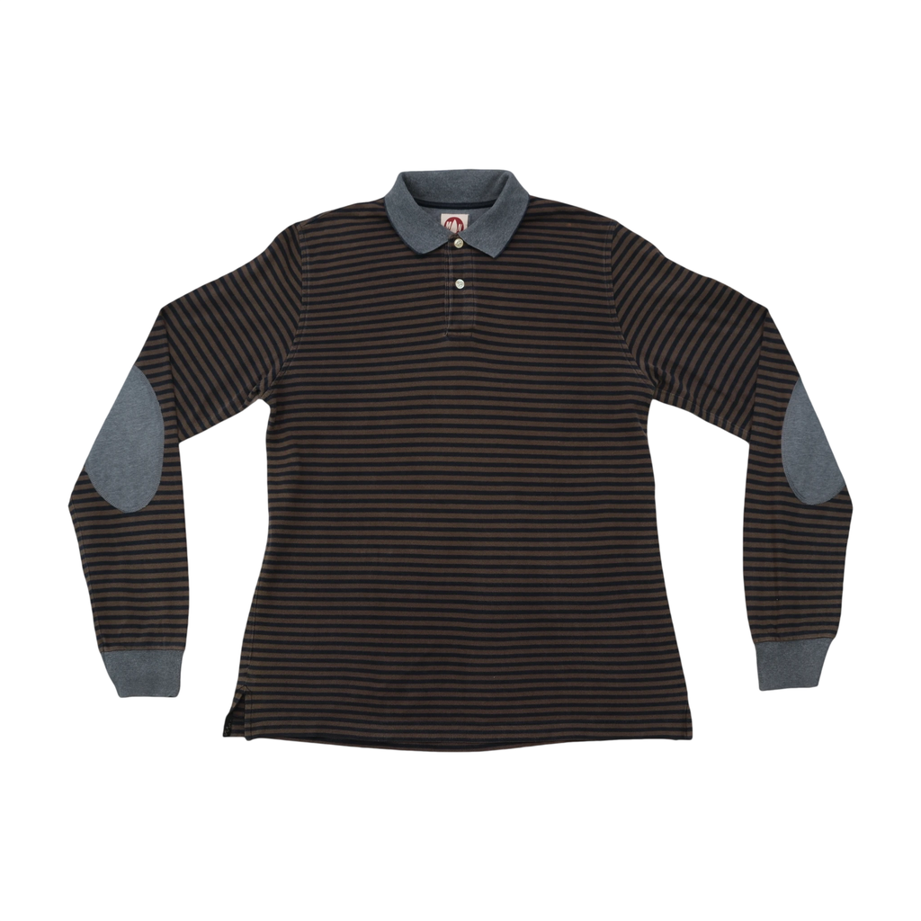 Murphy &amp; Nye Vintage Striped Cotton Long Sleeve Polo Shirt