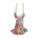 XS Milano Floral Ruffle Sheer Tank Top