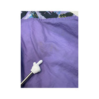 Vintage Abstract Print Purple Windbreaker Jacket