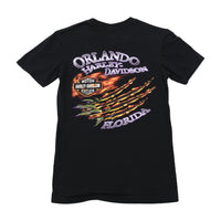 T-shirt Harley-Davidson Orlando Florida com estampado de Crocodilo em Chamas