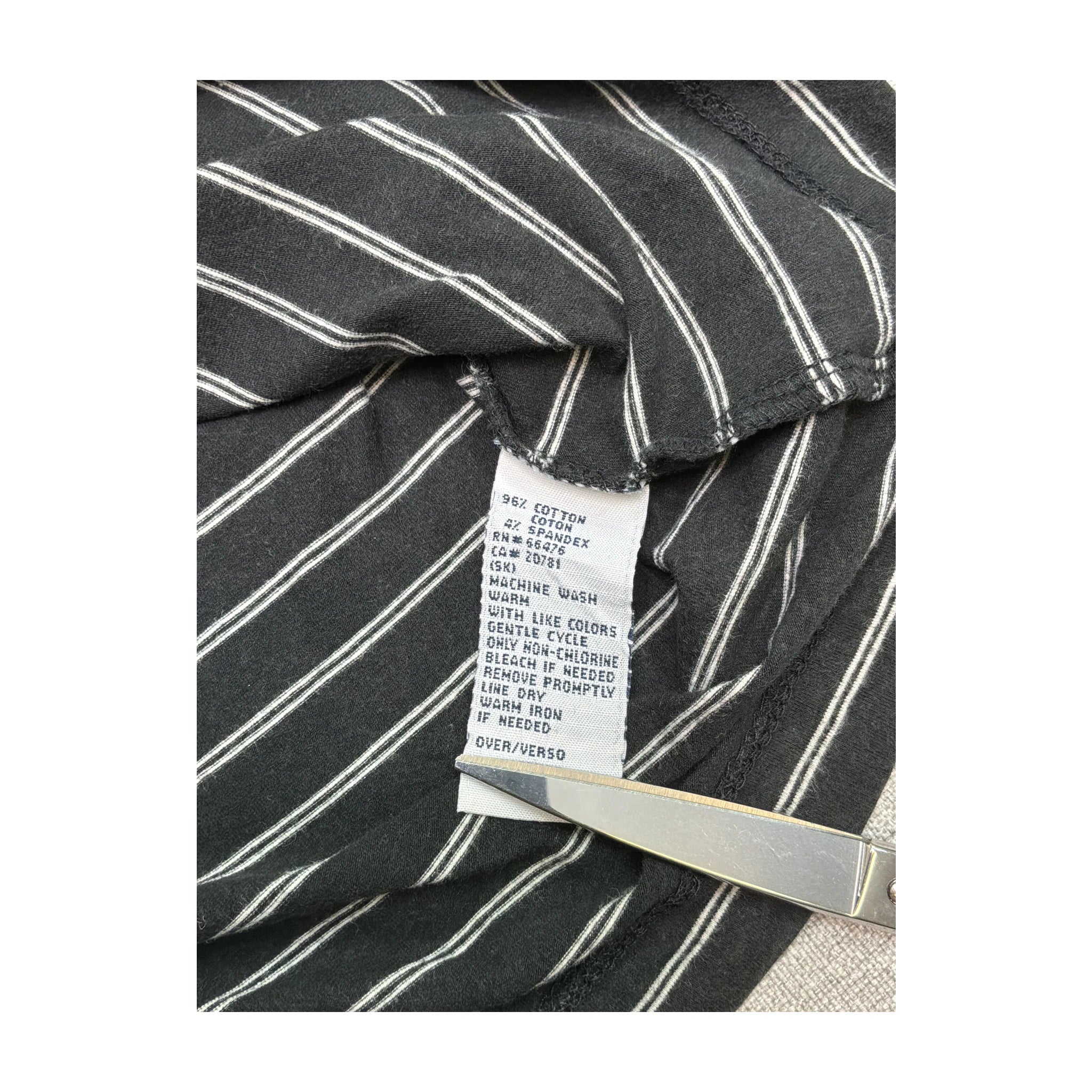 Tommy Hilfiger Black & White Striped Long Sleeve Top