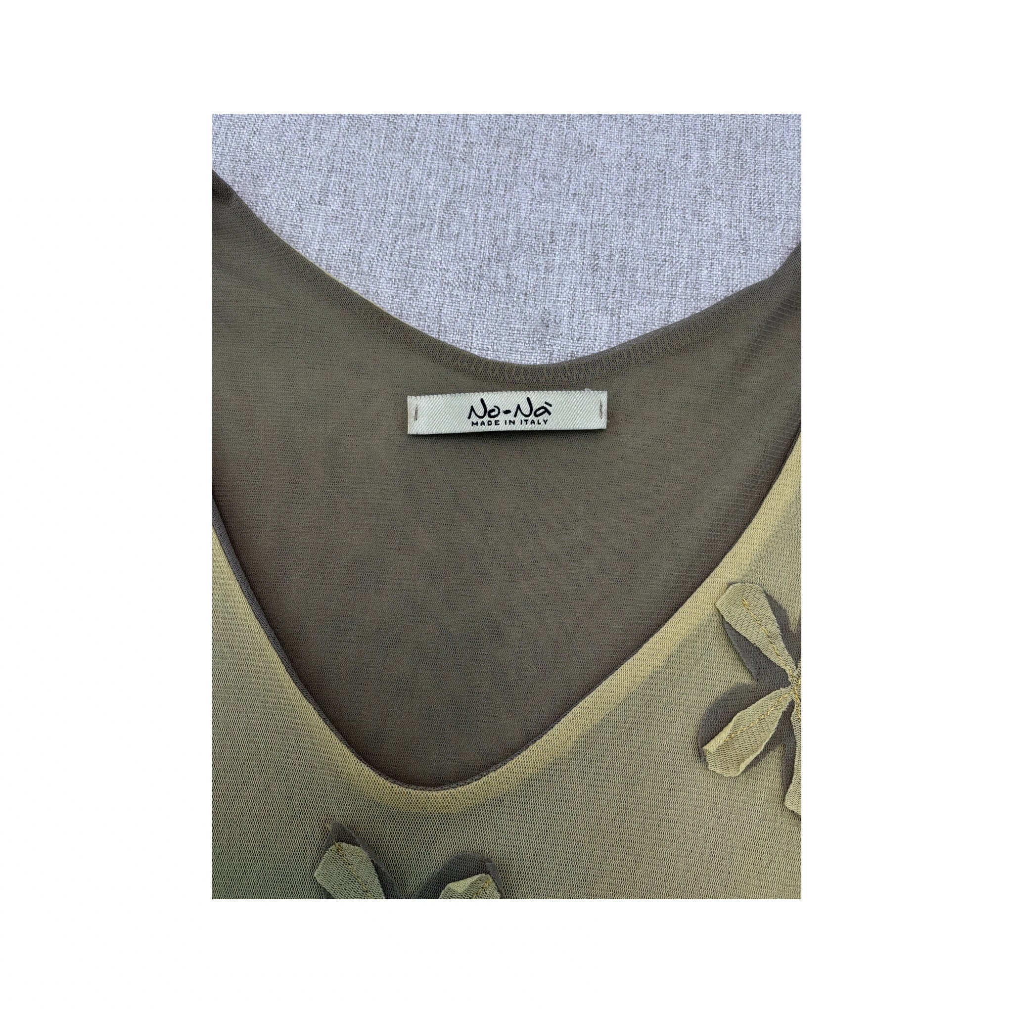 No-Nà Floral Appliqué Sheer Blouse