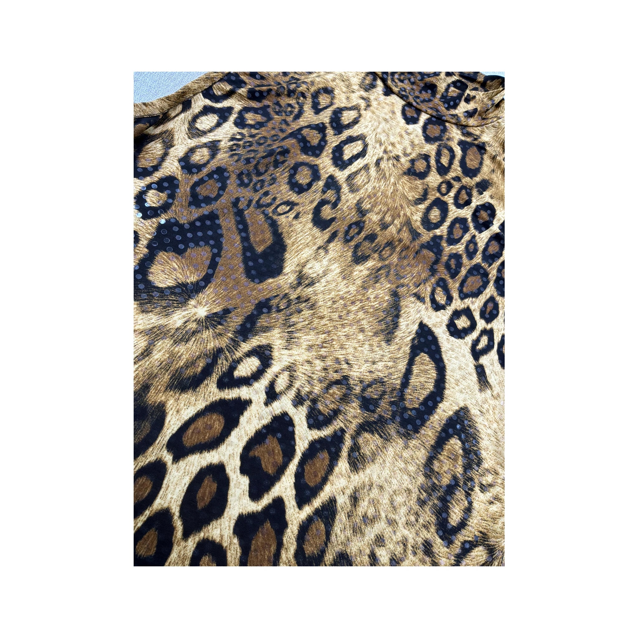 Leopard Print Mock Neck Sleeveless Fleece