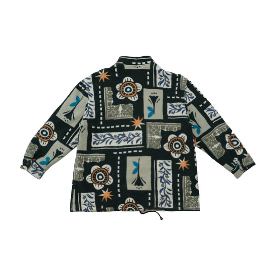 Vintage Abstract Print Fleece Jacket Made in Italy