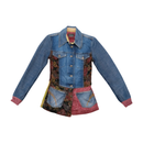 Indian Rose Vintage Patchwork Denim Jacket with Floral Tapestry Panels (Repriced)
