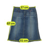Vintage Blue Denim A-Line Midi Skirt