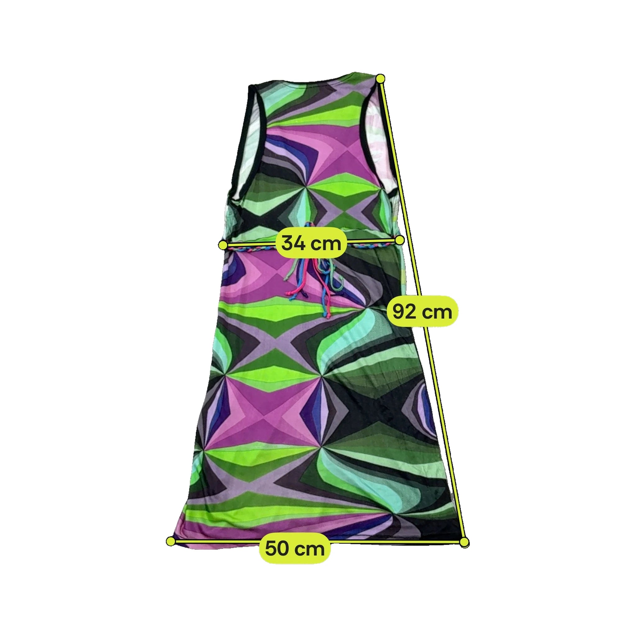 Custo Barcelona Abstract Print Beaded Sleeveless Dress