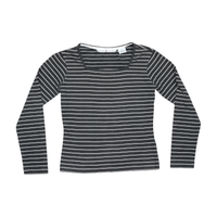 Tommy Hilfiger Black & White Striped Long Sleeve Top