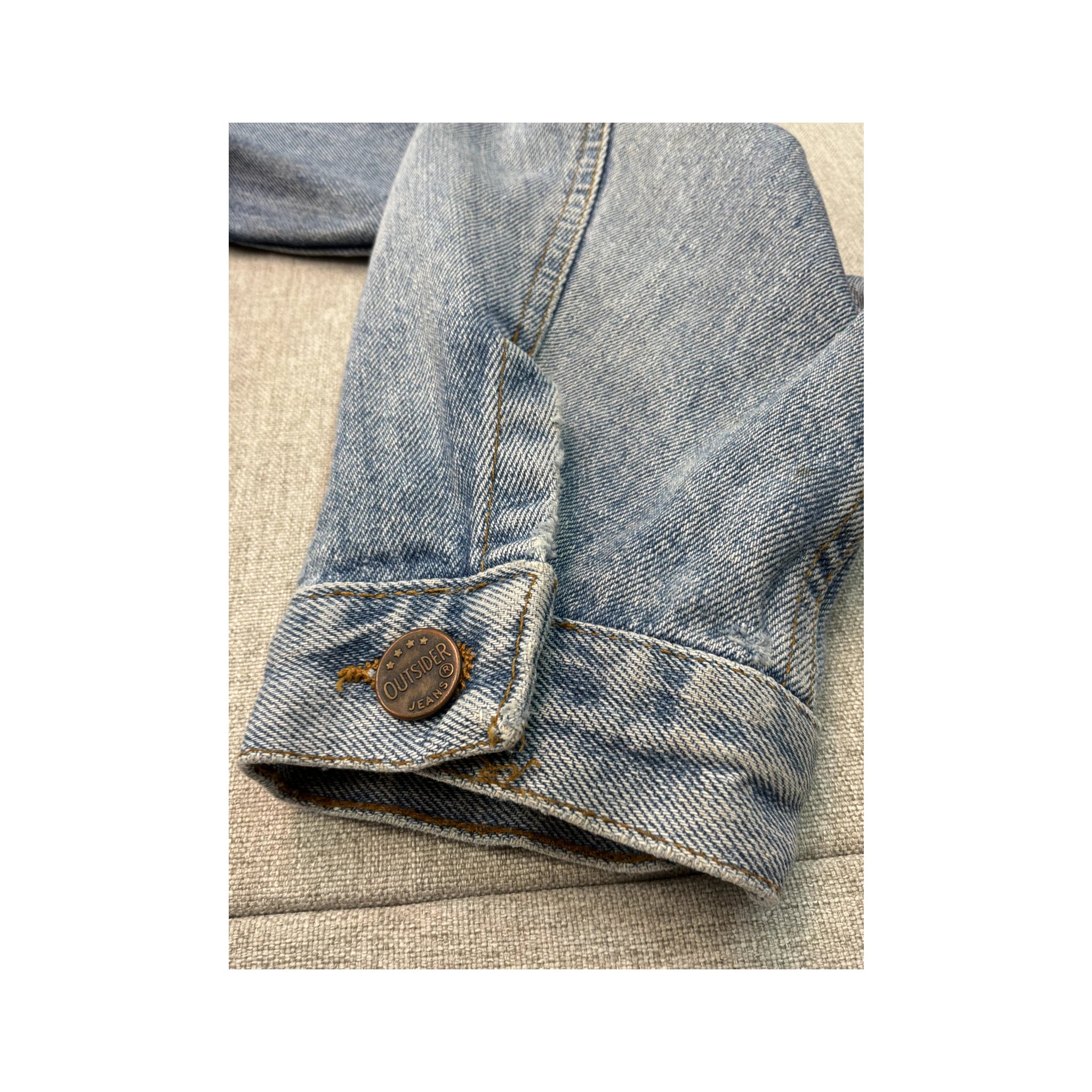 Outsider Italia Vintage Light Wash Cotton Denim Trucker Jacket