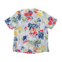 canda Watercolor Floral Print Button Up Shirt