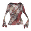 Sandro Ferrone Abstract Print Silk Ruffle Blouse
