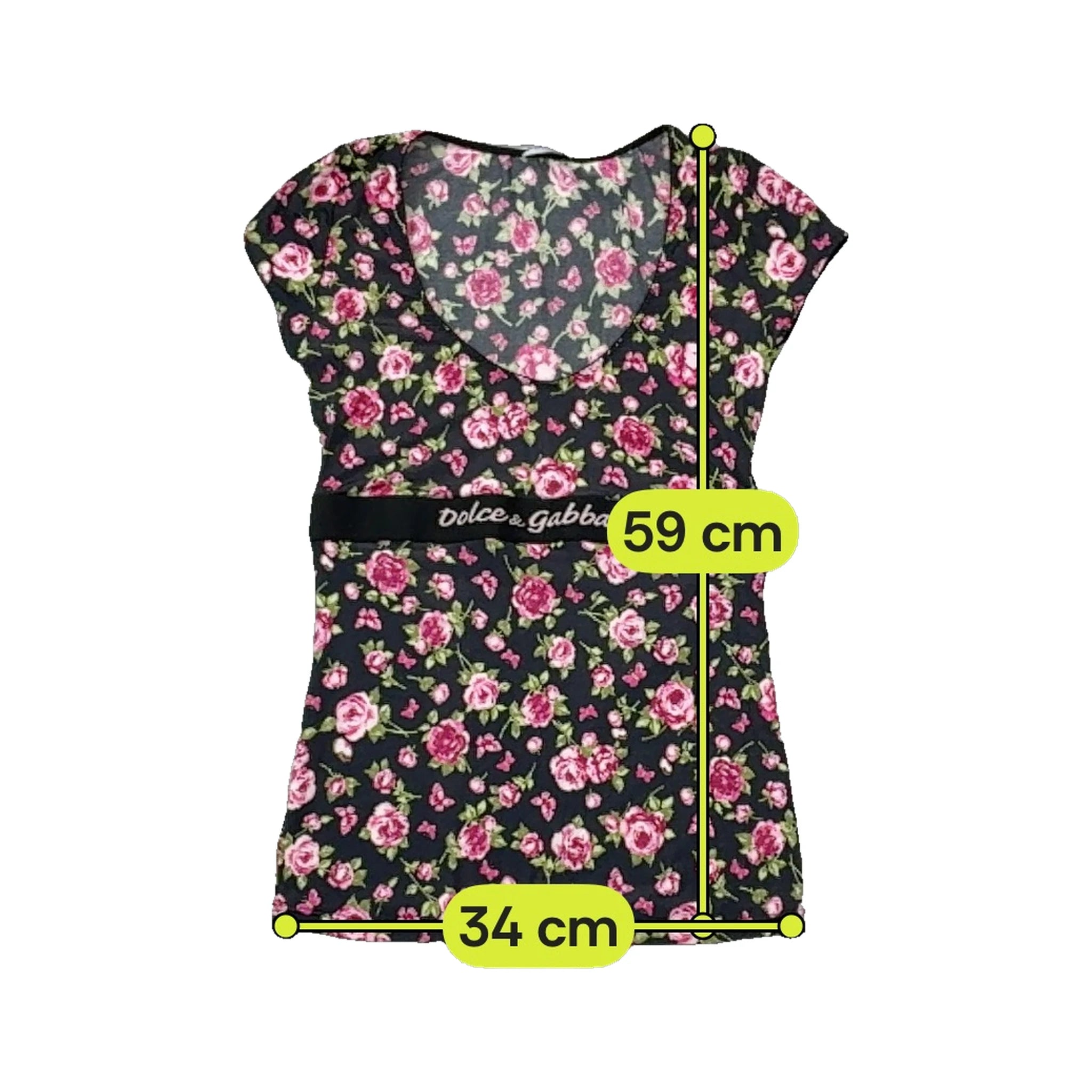 Dolce & Gabbana Floral Logo Waist T-shirt