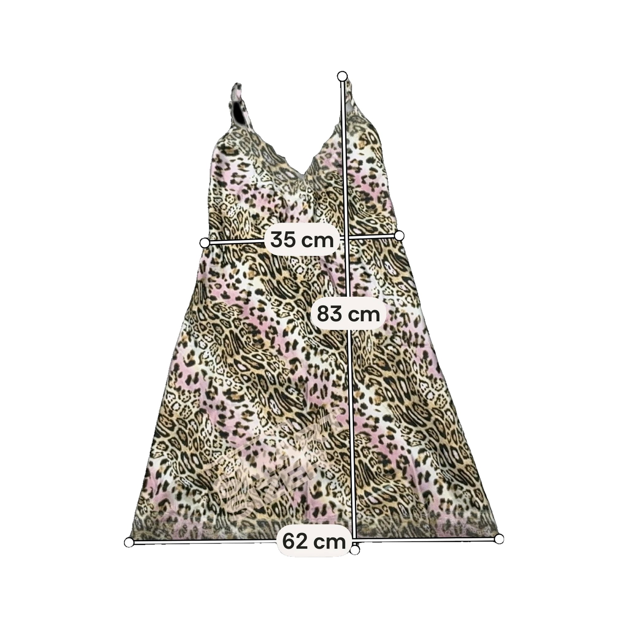 Y2K Leopard Print Lace Hem Slip Dress