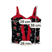 Black Cami Lingerie Top with Roses