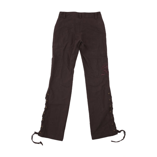 Americo Tavar Embroidered Lace-Up Cotton Pants