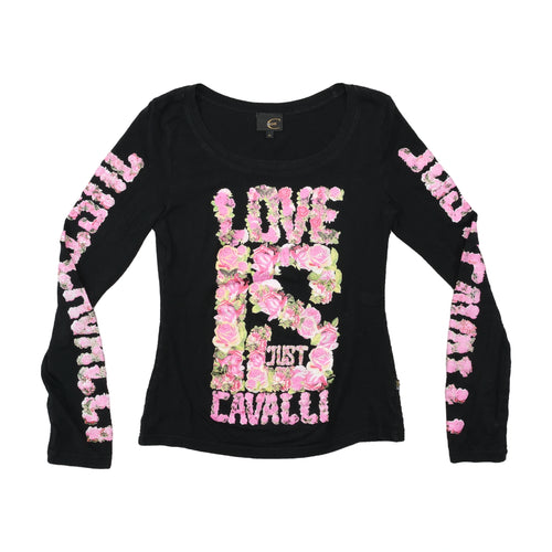 Just Cavalli Floral Graphic Long Sleeve T-shirt