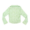 Vintage Textured Green Stripe Button Up Shirt