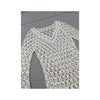 Open Knit Crochet V-Neck Sweater