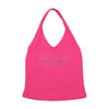 Top de alças Halter KAYAK Rosa-choque com strass