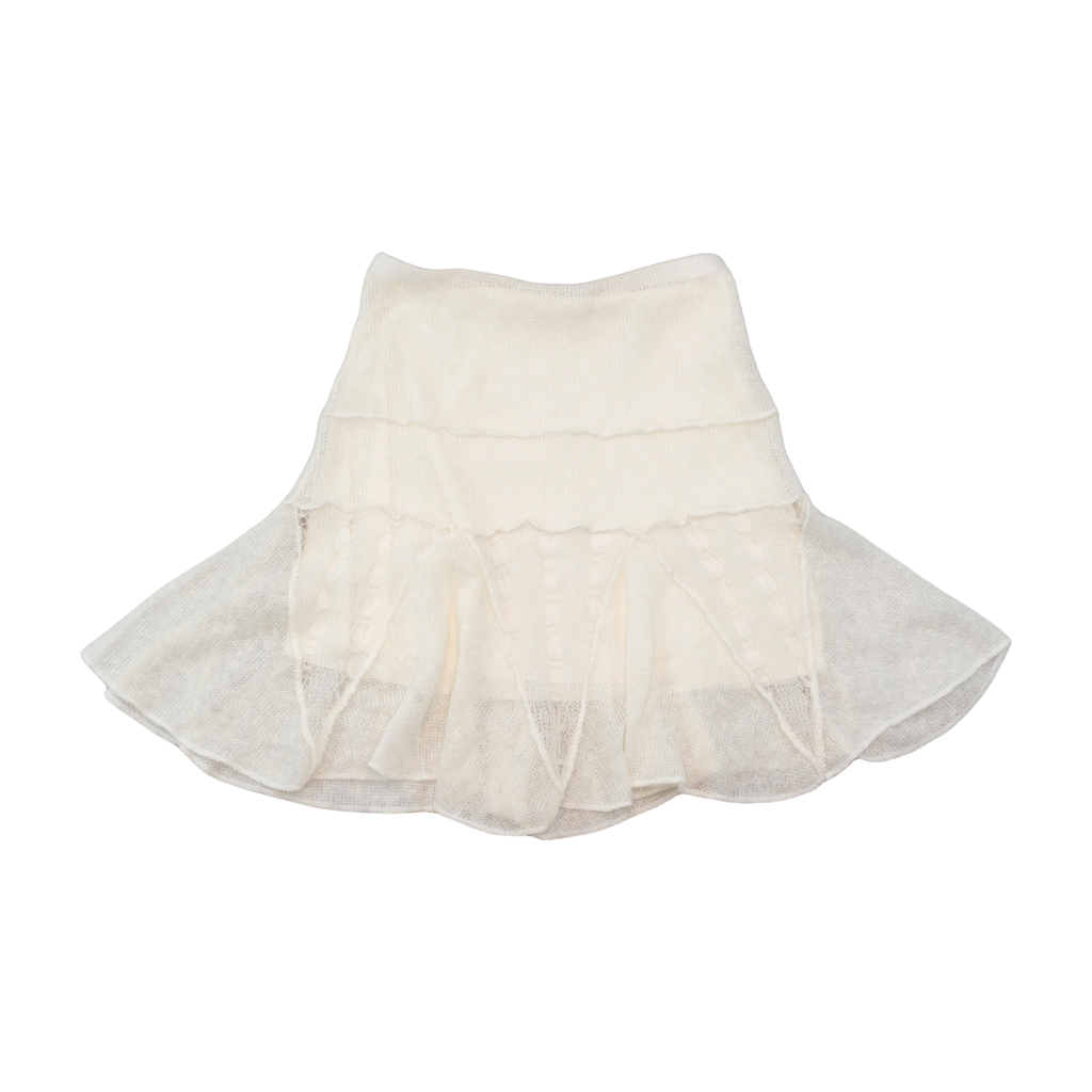 Vintage Sheer Ruffle Knit Skirt (Details)