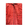 Red Suede Utility Jacket with Paisley Lining