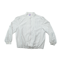 Yesica Vintage Metallic Silver Textured Zip-Front Jacket