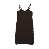 Mini vestido de malha vintage castanho com alças