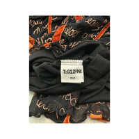 Togs Zone Vintage Print Stripe Velour Trim Sweater