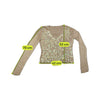 Vintage Beige Sequin Swirl Knit Sweater