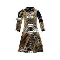 Multi-Patterned Brown Dress