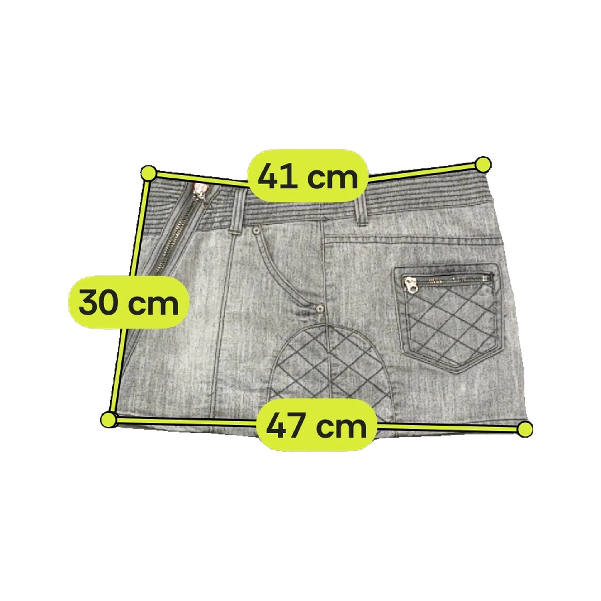 GUESS Quilted Zip Detail Denim Mini Skirt