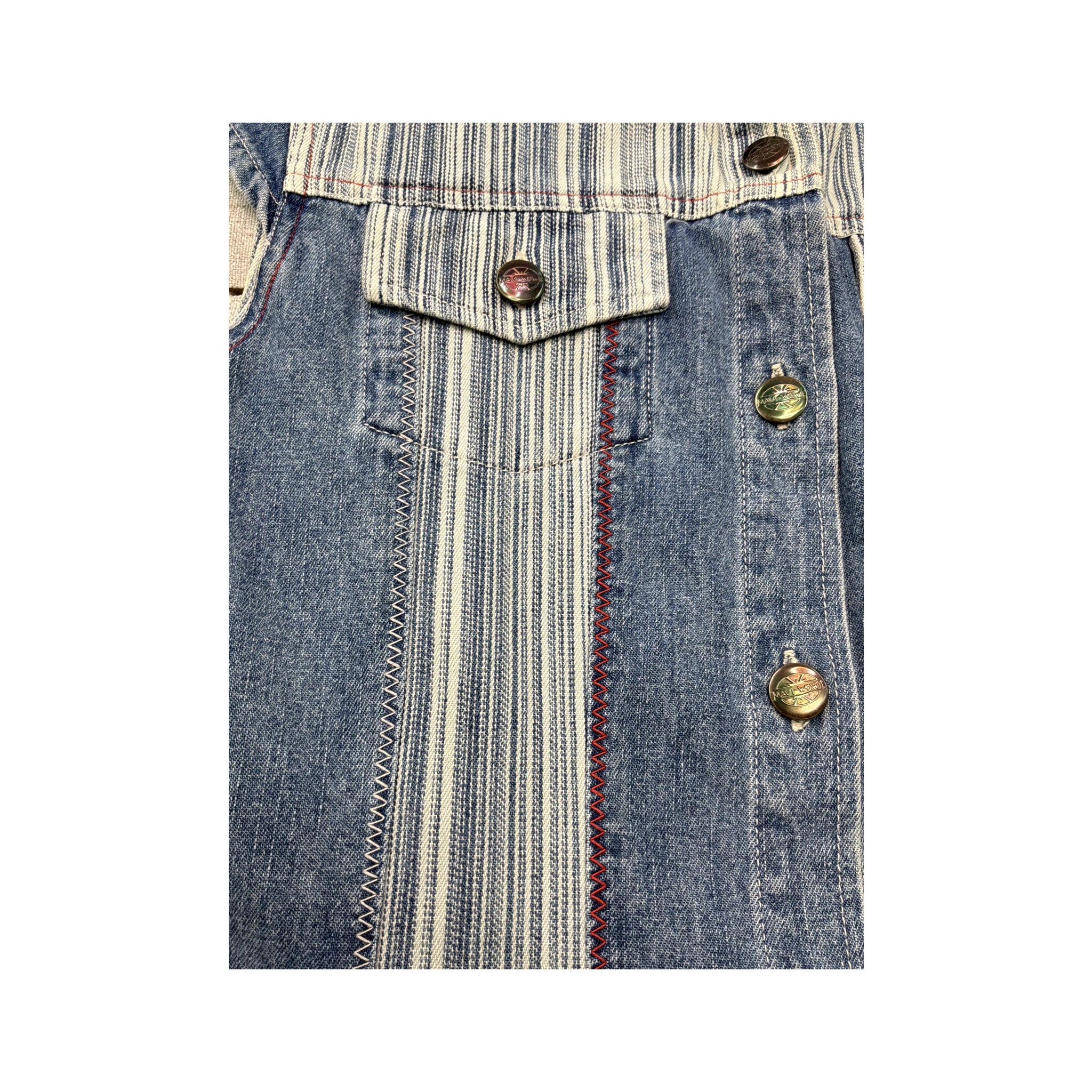 Maui and Wowie Striped Denim Cotton Mini Dress