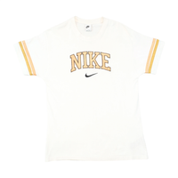 Nike Vintage Embroidered Logo Striped Sleeve Cotton Shirt