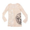 Sheer Distressed Graphic Long Sleeve T-shirt