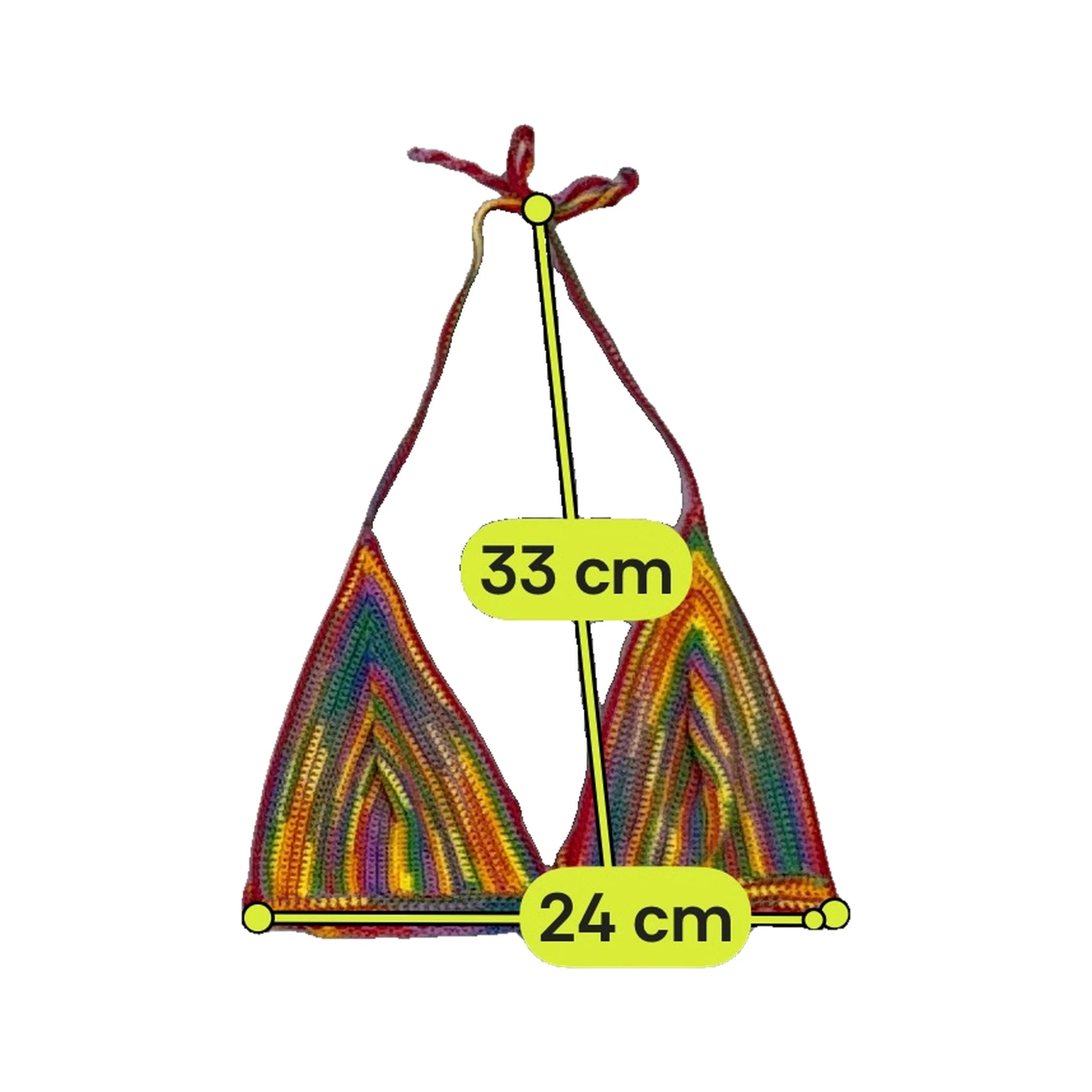 Rainbow Crochet Halter Triangle Top