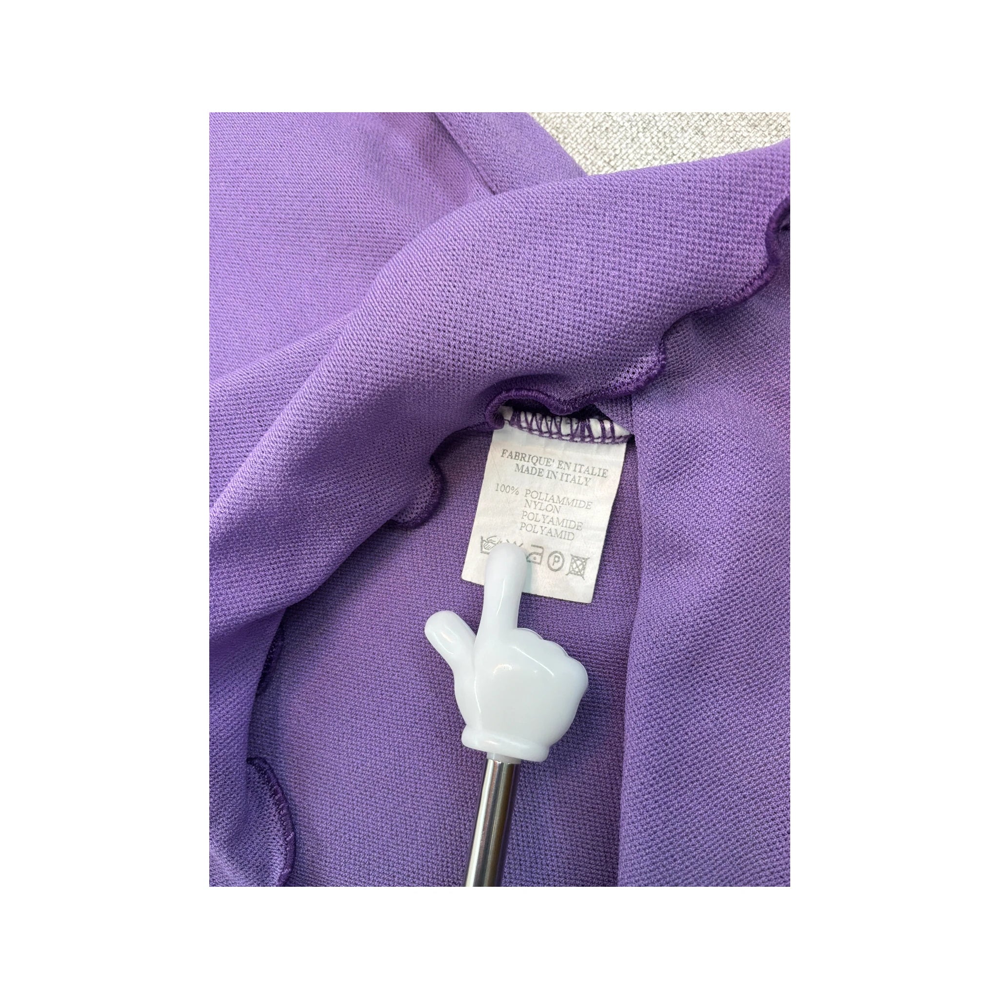 Purple Lettuce Hem Long Sleeve Blouse