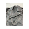 Vintage Black Leather Belted Moto Jacket