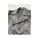 Vintage Black Leather Belted Moto Jacket