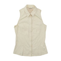 Versace Jeans Couture Striped Sleeveless Button-Up Shirt