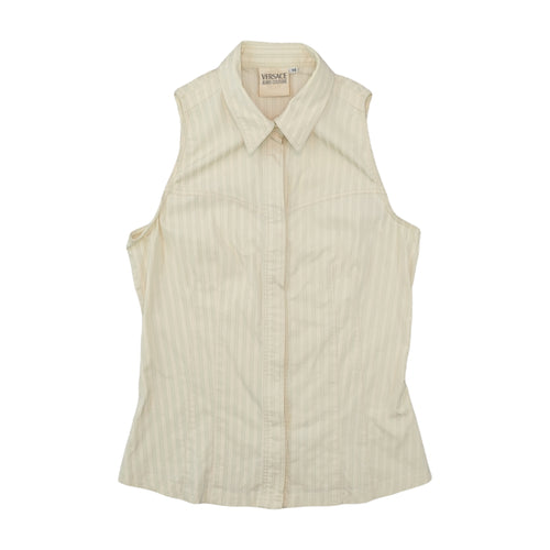 Versace Jeans Couture Striped Sleeveless Button-Up Shirt