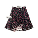 Black Floral A-Line Midi Skirt