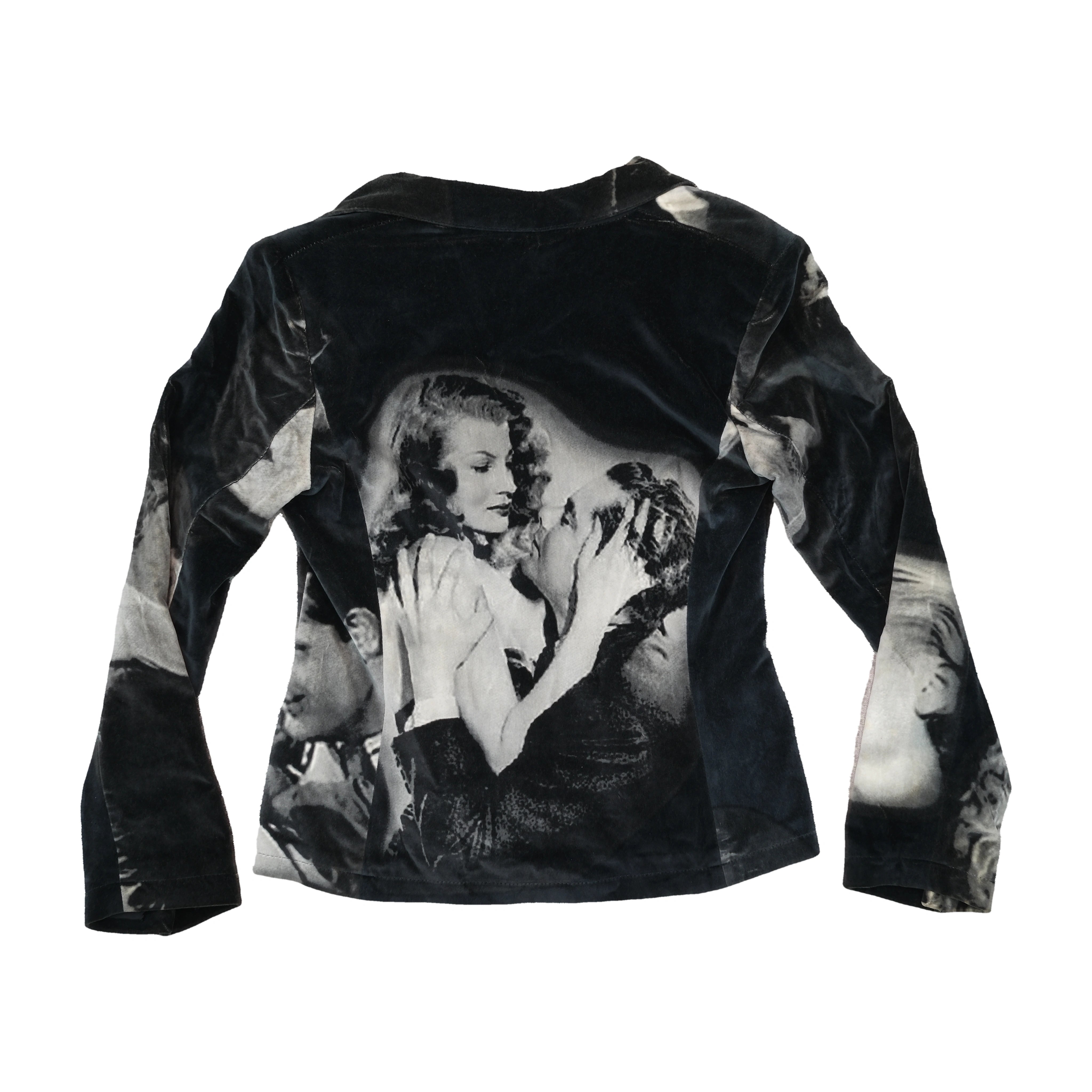 Angelo Marani Cinematic Print Cotton Velvet Jacket