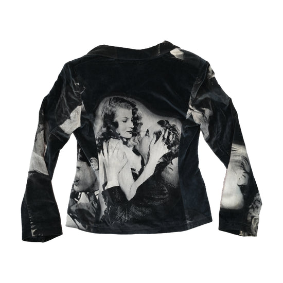 Angelo Marani Cinematic Print Cotton Velvet Jacket