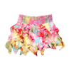Mini saia floral em Camadas com Folhos e Cós Largo