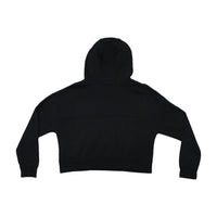 Nike Metallic Logo Cropped Cotton Blend Hoodie Sweater