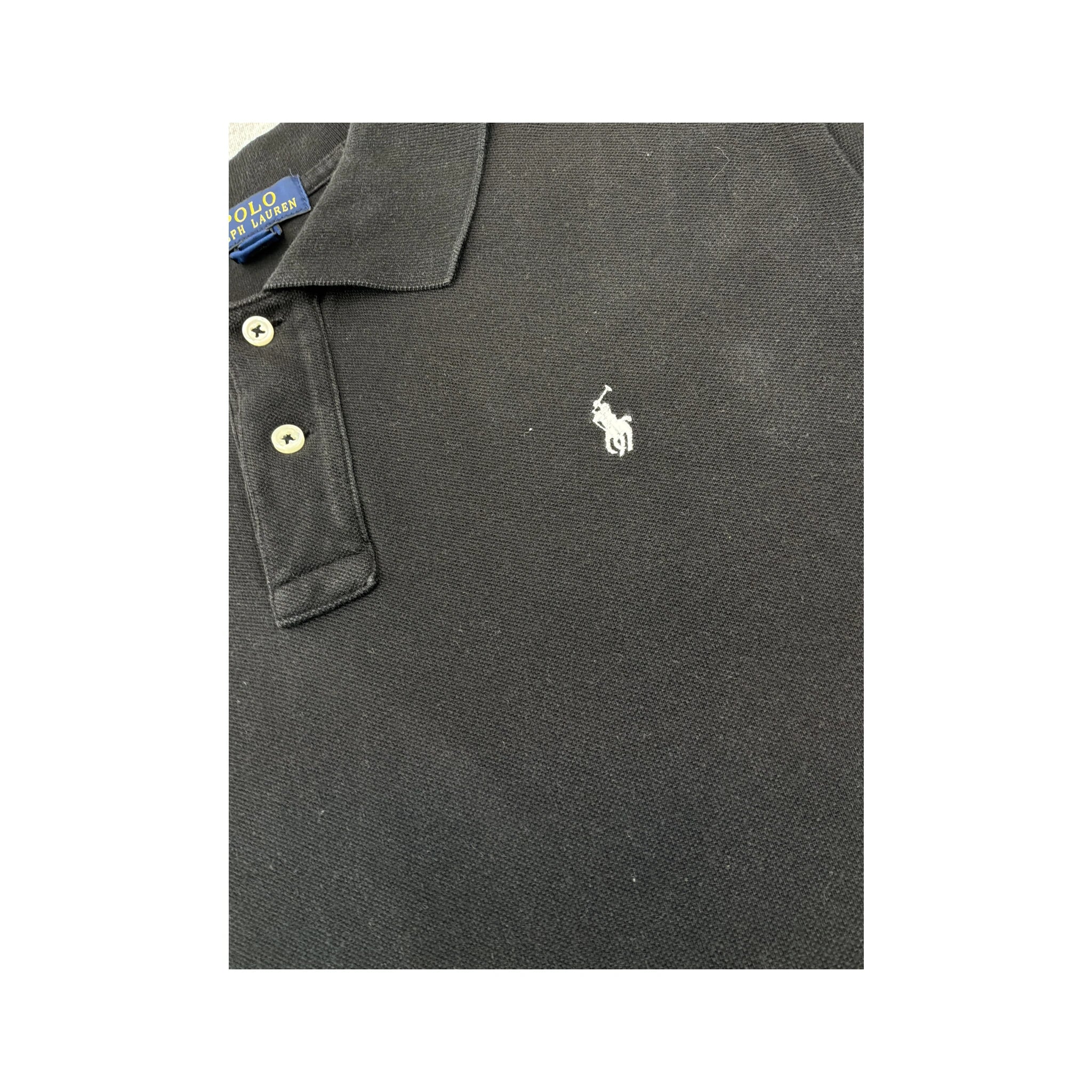 Polo Ralph Lauren Black Cotton Pique Pony Logo Polo