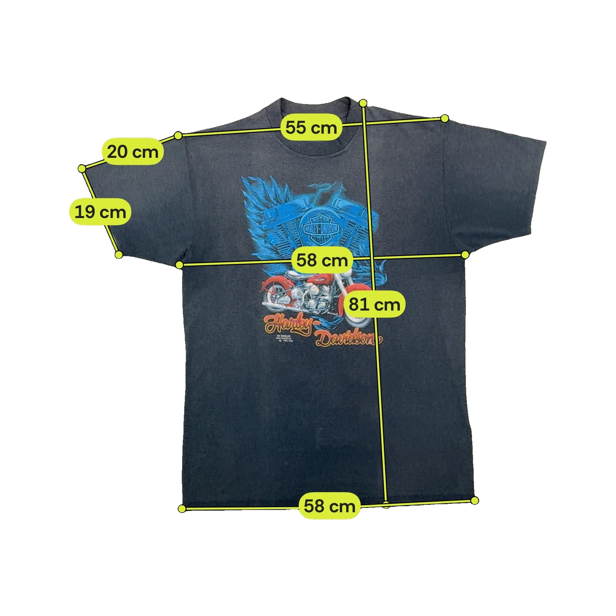 Vintage 90s Harley Davidson 3D Emblem Bar &amp; Shield Wing Single Stitch Tee T-Shirt