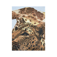 T-shirt Mad People Italia com decote em V Profundo e estampado de Leopardo