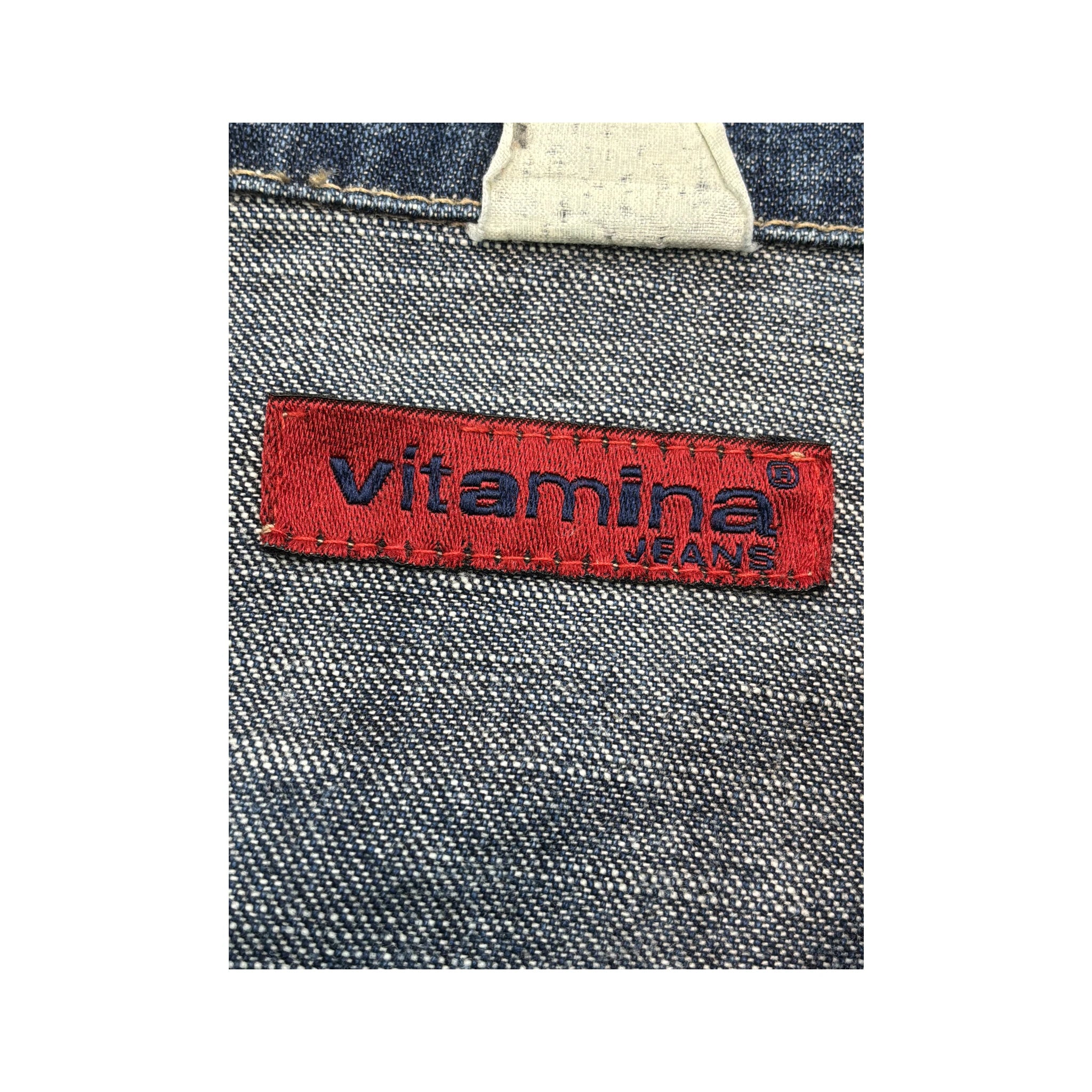 Vitamin Jeans Vintage Cotton Denim Tie Waist Shirt Dress