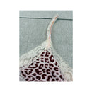 Top de alças Y2K rosa com estampado de Leopardo, renda e Lantejoulas